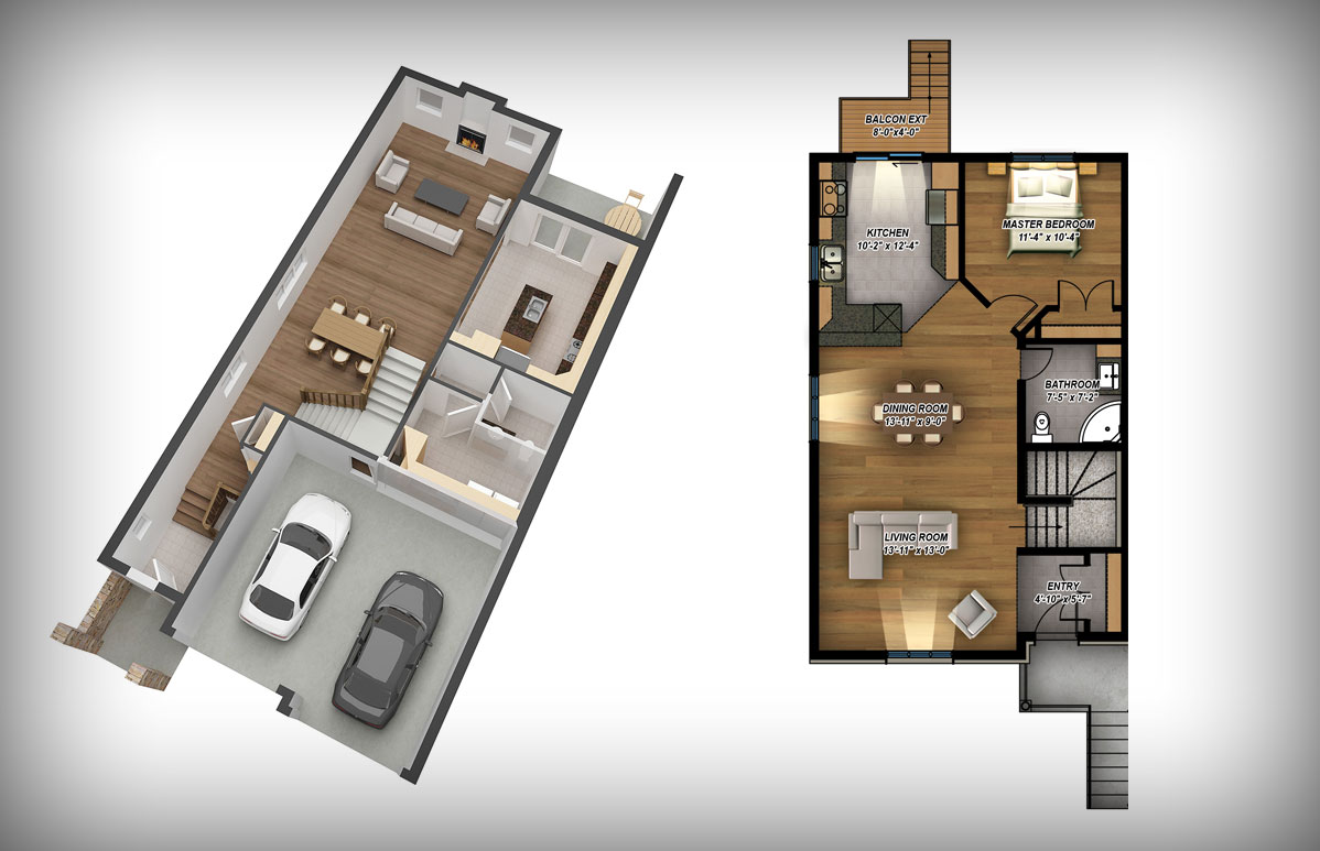 2d or 3d rendered floor plans